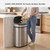 iTouchless 13 Gallon Oval Sensor Trash Can with Odor Filter, 50 Liter Automatic Kitchen Garbage Bin, Fingerprint-Proof Stainless Steel, Smart Hands-Free Motion Lid, Quiet Soft-Close, Brushed Silver