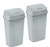 2-Pack Swing Top Wastebasket, 13 Gallon Kitchen Trash Can, Square Trash Can,Plastic Garbage Bin with Swing Top Lid for Home, Office, Bedroom, Light Gray
