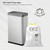 EKO Mirage X 80 Liter / 21.1 Gallons Motion Sensor Trash Can, Automatic Large Kitchen Trash Can Touchless, Stainless Steel