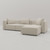 Acanva Luxury Modular Sectional Living Room Sofa Set, Modern Minimalist Style Couch with Ottoman and Chaise, L-Shape, Linen-Like Cream