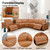 Caberryne Power Recliner Sectional Sofa for Living Room, Power Leather Corner Sectional Couch with Dual Recliners, 5-Seater L Shaped Couch with Storage Console/Cup Holders/30'' Super Wide Seat(Ginger)