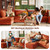 ABCASA 166.6" Oversized Modular Sectional Sofa, Large 9 Seater L Shaped Couch with Storage Ottoman with Reversible Chaise Deep Seat for Living Room, Apartment - Terracotta Orange Chenille