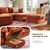 ABCASA 166.6" Oversized Modular Sectional Sofa, Large 9 Seater L Shaped Couch with Storage Ottoman with Reversible Chaise Deep Seat for Living Room, Apartment - Terracotta Orange Chenille