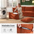 ABCASA 166.6" Oversized Modular Sectional Sofa, Large 9 Seater L Shaped Couch with Storage Ottoman with Reversible Chaise Deep Seat for Living Room, Apartment - Terracotta Orange Chenille