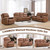 CANMOV Faux Leather Manual Reclining Sofa Furniture Set, Manual Recliner Chair, Manual Loveseat and 3 Seat Recliner Sofa Couch Set for Living Room,Brown