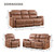 CANMOV Faux Leather Manual Reclining Sofa Furniture Set, Manual Recliner Chair, Manual Loveseat and 3 Seat Recliner Sofa Couch Set for Living Room,Brown