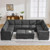127'' Oversized U Shaped Modular Sofa, Sectional Couches with Storage for Living Room, Modern 9 Seater Cloud Sectional Couch with Movable Ottoman, Chenille Dark Grey