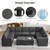 127'' Oversized U Shaped Modular Sofa, Sectional Couches with Storage for Living Room, Modern 9 Seater Cloud Sectional Couch with Movable Ottoman, Chenille Dark Grey