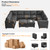 127'' Oversized U Shaped Modular Sofa, Sectional Couches with Storage for Living Room, Modern 9 Seater Cloud Sectional Couch with Movable Ottoman, Chenille Dark Grey
