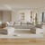 Modular Sectional Sofa Couches for Living Room,160inch Linen Cloud Couch with Storage Ottoman, Oversized U Shaped 6 Seater Convertible Sleeper Sofa Chaise,Khaki