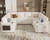Vipbear 111" Modular Sectional Sleeper Sofa with Pull Out Bed, 8 Seat Chenille U Shaped Couch with USB Ports|Cup Holders|Side Table|Storage Chaise Armrests Tool Free Assembly, Beige