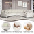 Legend Vansen L Semicircle Velvet Sofa 141.34” Oversized Sectional Curved Sofa for Living Room, Office, Apartment (1, Cream)