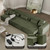 POVISON Smart 128.35" Oversized Power Sofa Bed Couch for Living Room Modern Large Sleeper Sofa Bed Convertible Couch Bed Pull Out with Deep Seat Comfy Velvet Couches Dark Green