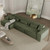 POVISON Smart 128.35" Oversized Power Sofa Bed Couch for Living Room Modern Large Sleeper Sofa Bed Convertible Couch Bed Pull Out with Deep Seat Comfy Velvet Couches Dark Green