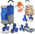 Shopping Cart, Super Loading Stair Climber 220 lbs Capacity, Grocery Foldable Trolley with Extra Large Shopping Bag Laundry Utility Cart with Adjustable Bungee Cord, blue