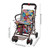ZBXGJKSY Foldable Shopping Cart with Seat, Heavy Duty Foldable Shopping Cart with Seat Shopping Carts for Seniors with Double Brake & Footrest Overall Capacity 220.46 Lbs for Walk, Travel (Flower)