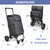 KEDSUM 3 in 1 Shopping Cart with Wheels, 60L/250LBS Multi Use Grocery Cart with 7" Big Wheels & Removable Waterproof Bag, Personal Shopping Carts for Groceries, Telescoping Handle & Thickened Steel