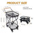 2-Tier Foldable Shopping Cart with Wheels for Groceries, Grocery Store Cart with 360° Rolling Swivel Wheels, Heavy Duty Folding Utility Cart for Camping Gear, Traveling, Laundry, Garden, Pantry
