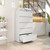 VIYET 5 Drawer File Cabinet,Metal Lateral Filing Cabinet with Lock,Home Office Storage Organizer Cabinet for Legal/Letter/A4/F4 Size Files,35.5" W,White
