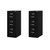 Home Square Set of 2 3 Drawer - Letter Width - Vertical File Cabinet - Black