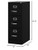 Home Square Set of 2 3 Drawer - Letter Width - Vertical File Cabinet - Black
