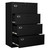 BYNSOE 4 Drawer Filing Cabinet with Lock Metal Lateral File Cabinet Office Home Steel Lateral File Cabinet for A4 Legal/Letter Size Wide Metal Cabinet Locked,Assembly Required (4 Drawer, Black)