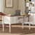 WAMPAT Home Office Furniture Set, 56" Executive Desk with Charging Station, 72" Tall Bookcase with 4 Doors and 2 Drawers, Wood Computer Desk with File Cabinet Storage, Open Shelf, White