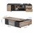 SAINTCY L-Shaped Executive Desk, Industrial Office Desk with Drawer & Cabinet, Large Wood Desktop, Unique Stainless Steel Privacy Screen (Right Return, 70.86")
