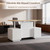 SAINTCY 70.8" Executive Sit-Stand Desk with Storage, Modern White Electric Height Adjustable Office Desk, Dual Drawer Pedestals, Acoustic Privacy Panels, Large Executive Desk for Office & Home Office