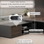 Modern L-Shaped Executive Desk with Drawers, Wooden Office Desk with Hidden Power Outlet, Digital Combination Lock, Aluminum Inlaid Desktop for Home & Professional Office