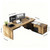 SAINTCY L-Shaped Executive Desk, Retractable Office Desk with Drawers, Large Wood Computer Desks for Boss, Bussiness Owners, Manangers and Supervisors, Adjustable Width (Right Return, 86.6" to 94.5")