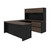 Bestar Connexion 72W U-Shaped Executive Desk with Lateral File Cabinet and Hutch in Antigua & Black