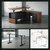 ModernMate 63" Standing Desk with File Cabinet, Privacy Panel, AC/USB, 1.18" Desktop, Executive L Shaped Height Adjustable Electric Stand Up Desk, Home Office Table with 3 Drawers, Black Walnut