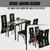 Karl home 5-Piece Dining Table Set with 1 Glass Dining Table and 4 PVC Chairs, Modern Dining Table Set for Kitchen & Breakfast Dining Living Room, Space Saving