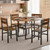 RALGEND Round Dining Table Set for 4, 5-Piece Kitchen Table and Chairs with Storage Shelf, Circle Dinner Table Set with Wooden Tabletop & Metal Legs, for Kitchen & Dining Room, Rustic Brown and Black