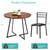 VECELO Round Dining Table Set for 4, Wood Tabletop & Heavy-Duty Steel Frame, 5-Piece Dinette with Chairs for Kitchen, Breakfast Nook, Walnut & Black