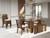 Luxe by East West Furniture X07X1-B08-04 9-Pc Dining Room Set contains an Extendable Rectangle Kitchen Table and 7 Stackable Polyester Dining Chairs and 1 Modern Bench, 39x120 Inch, Antique Walnut