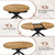 7-Piece Extendable Round Dining Table with Chairs Set for 6, 43"-59" Kitchen Dining Table Set with Heavy Duty Leg and Cozy Chairs for Dining Living Room Apartment(Oak Table + 6 Brown Chairs)