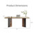 Mid Century Modern Dining Table for 4, Faux Marble Top Dining Room Table with Dual-Tone Pedestal, Rectangle Kitchen Table with Thick Support Board, Easy Assembled Dinner Table Only, 63"