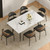 gaoyangjiaju 62.9"-94.4" Modern Extendable Dining Table for 6 to 10 Seats, Rectangular Sintered Stone Table with High Hardness and Easy Maintenance for Dining Room Family Gathering, White Top
