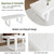 STHOUYN White Marble Extendable Dining Room Table for 8 10, 70.9" (86.6") x 31.5", Rectangle Dinner Table for 6-10, Modern Expandable Retractable Kitchen Table (White)