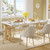 Tribesigns Modern Dining Table, 63" Large Kitchen Table for 4-6 People, Unique Rectangular Dinner Table Kitchen & Dining Room Furniture with Faux Marble Tabletop and Geometric Legs
