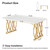 Tribesigns Modern Dining Table, 63" Large Kitchen Table for 4-6 People, Unique Rectangular Dinner Table Kitchen & Dining Room Furniture with Faux Marble Tabletop and Geometric Legs