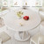 iPormis Round Dining Table, 47'' Kitchen Table for 4-6, Dining Room Dinner Table with Wooden Tabletop and Geometric Arcs Pedestal for Home, Kitchen, Living Room, Office, White