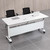 HSHBDDM Folding Conference Table with Flip-Top Design, with Caster Rectangular Modular Conference Room Table, Suitable for Offices, Training Rooms, Classrooms, Schools 47x20x30in(WxDxH) 1PCS-White