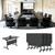 Modern Conference Table, Folding Conference Table with Wheels, Flip Top Mobile Meeting Table for 2-16 Person, Modular Seminar Training Room Table for Meeting Conference Room (4, Black, 55.1")