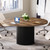 Tribesigns 47-Inch Round Conference Table, Meeting Table for 4-6 People, Small Office Desk with Sturdy MDF + Metal Base, Perfect for Conference Room or Small Workspaces, Brown + Black