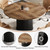 Tribesigns 47-Inch Round Conference Table, Meeting Table for 4-6 People, Small Office Desk with Sturdy MDF + Metal Base, Perfect for Conference Room or Small Workspaces, Brown + Black