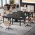 Tribesigns 6.57 ft Conference Table for 6 People, Wooden Small Square Meeting Seminar Table, Modern Boardroom Desk with Solid Wood Legs and Thickened Tabletop for Office Conference Room (2, Black)