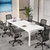 Tribesigns 6.5ft Conference Room Table, 78.74" W x 27.56" D Large Office Meeting Table, Modern Seminar Desk for Boardroom (1, White)